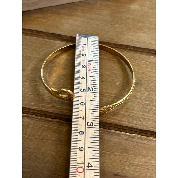 Vintage Gold Plated Snake Cuff Bracelet - Picture 4 of 9